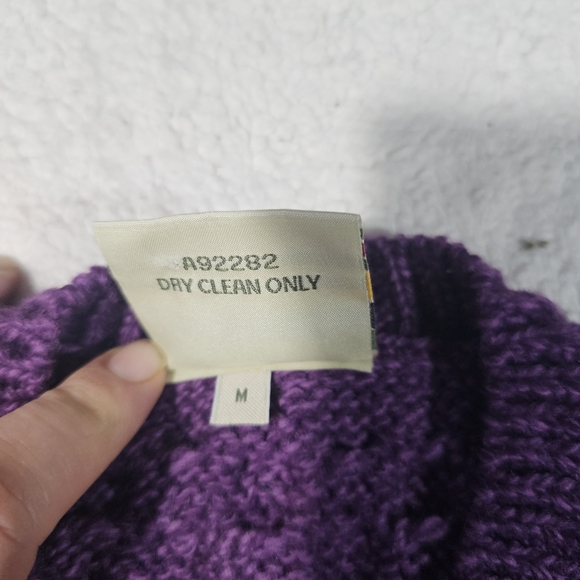 Kilronan Knitwear Purple Merino Wool Cardigan Sweater Size M - Picture 7 of 9